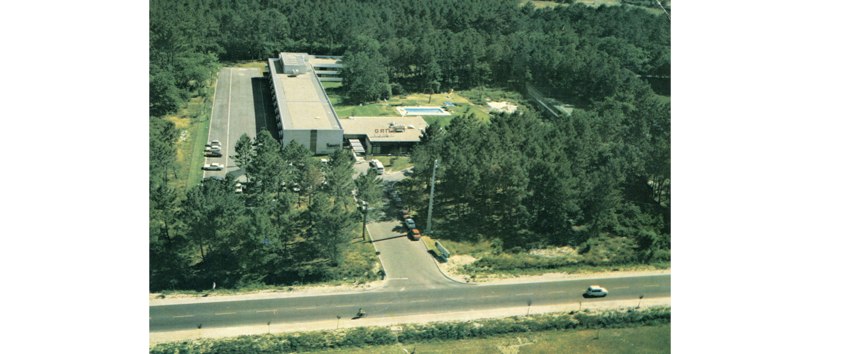 L’hôtel Novotel à son ouverture en 1973