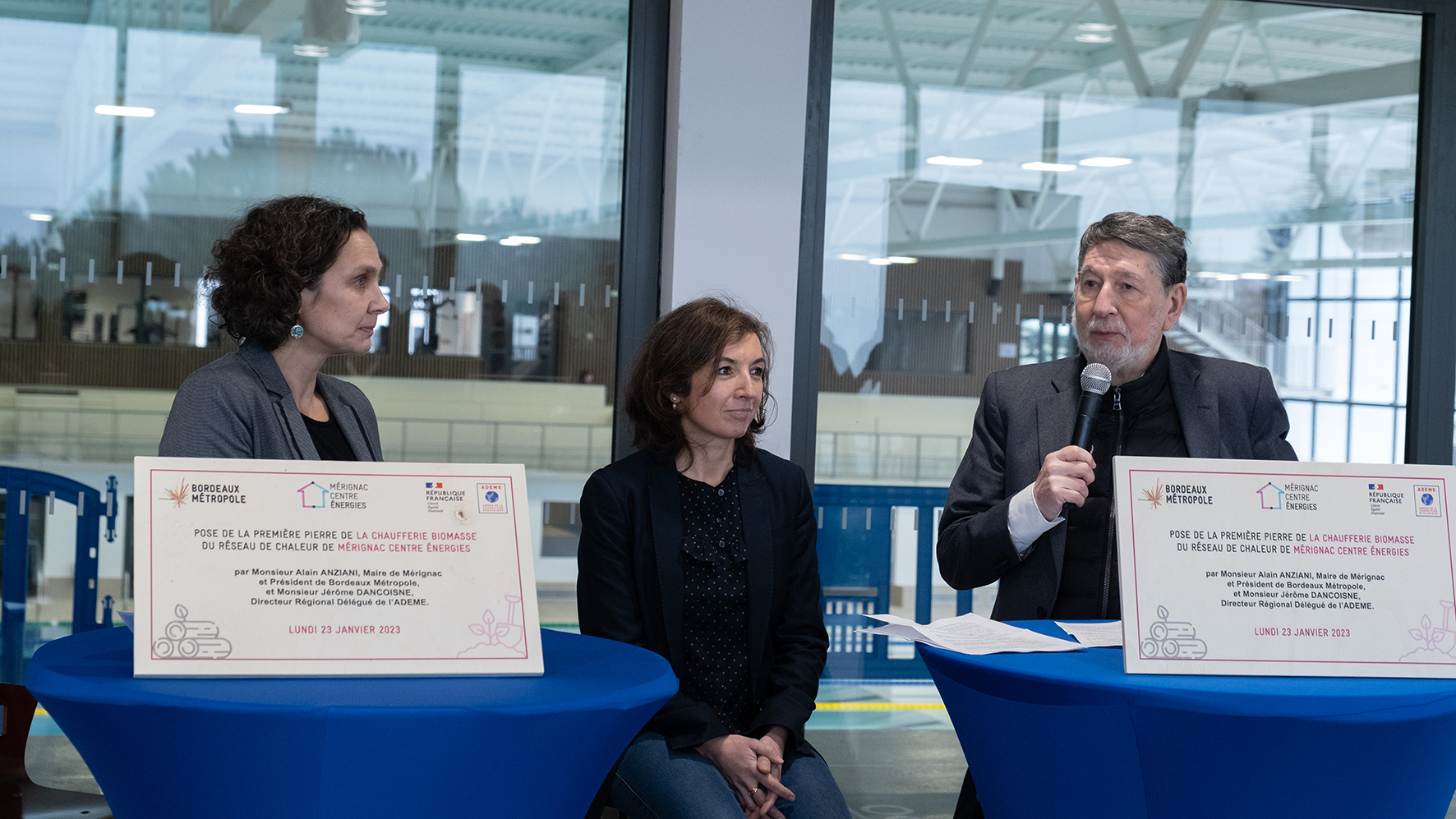 Pose de la 1ère pierre de la chaufferie biomasse du réseau de chaleur urbain de Mérignac