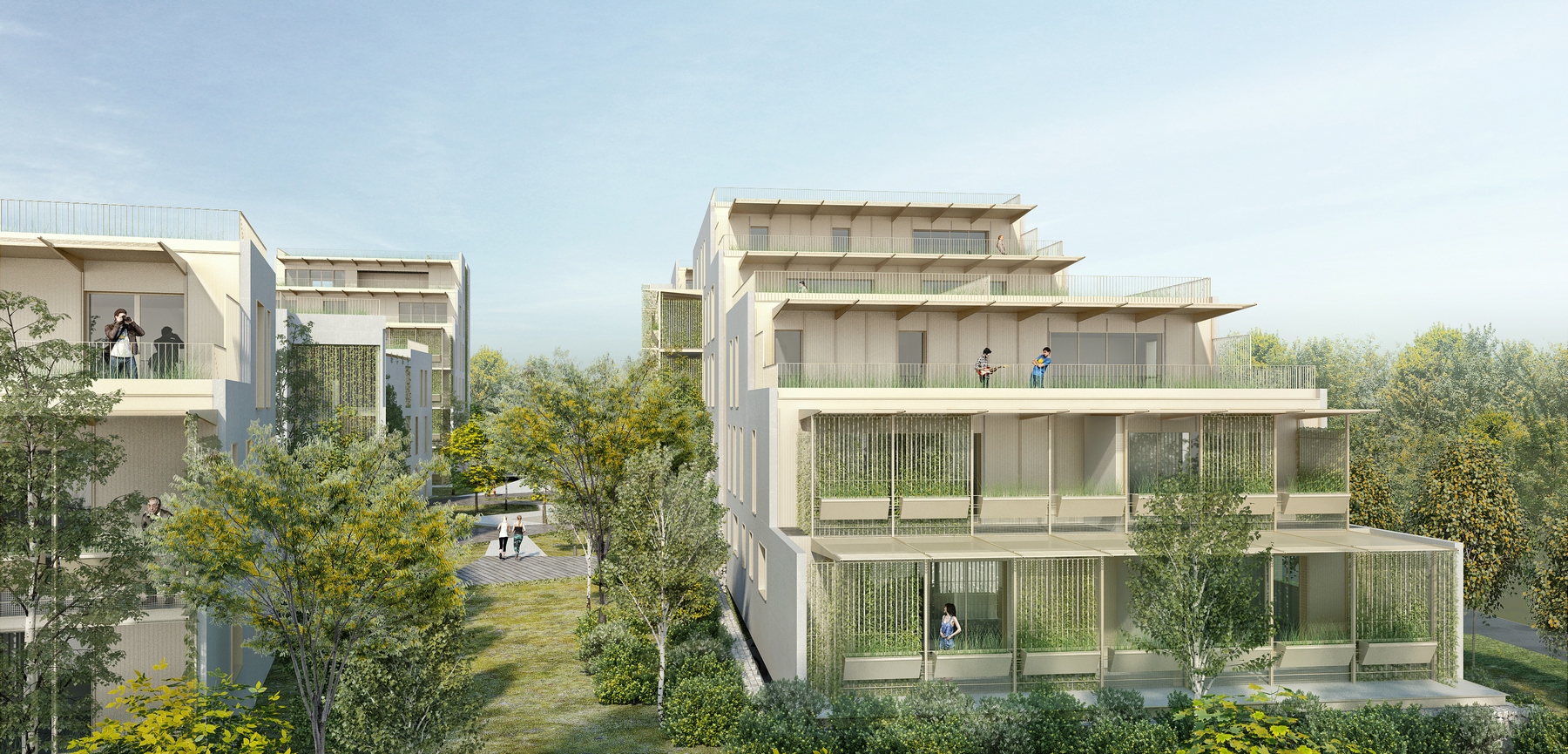 Vue sur le projet de logements de l'îlot des anciens ateliers départementaux