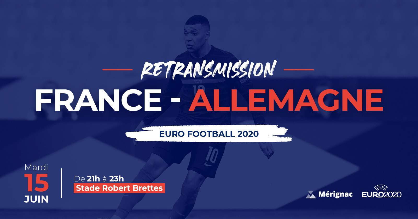 Euro Football 2020 - retransmission sur écran géant du match France/Allemagne