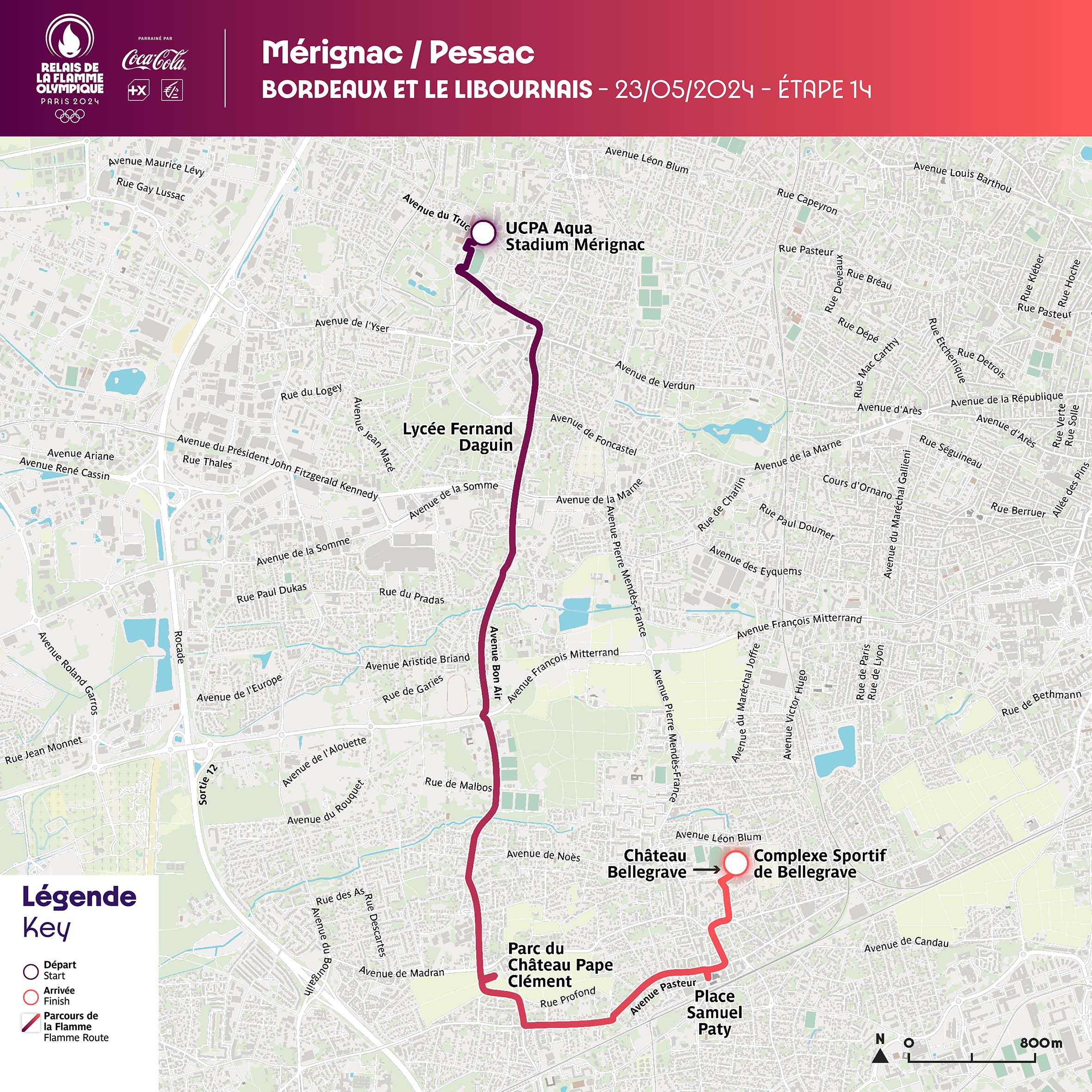 parcours flamme olympique merignac