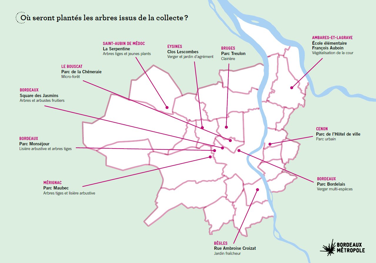 Carte plantations arbres métropole