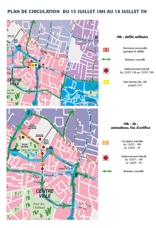 PLAN DE CIRCULATION DU 13 JUILLET 18H AU 14 JUILLET 7H