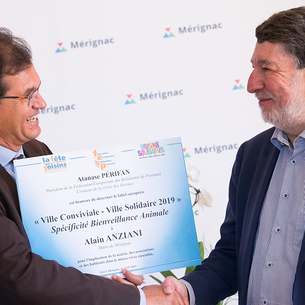 La ville de Mérignac obtient le label Ville Conviviale, Ville Solidaire !  